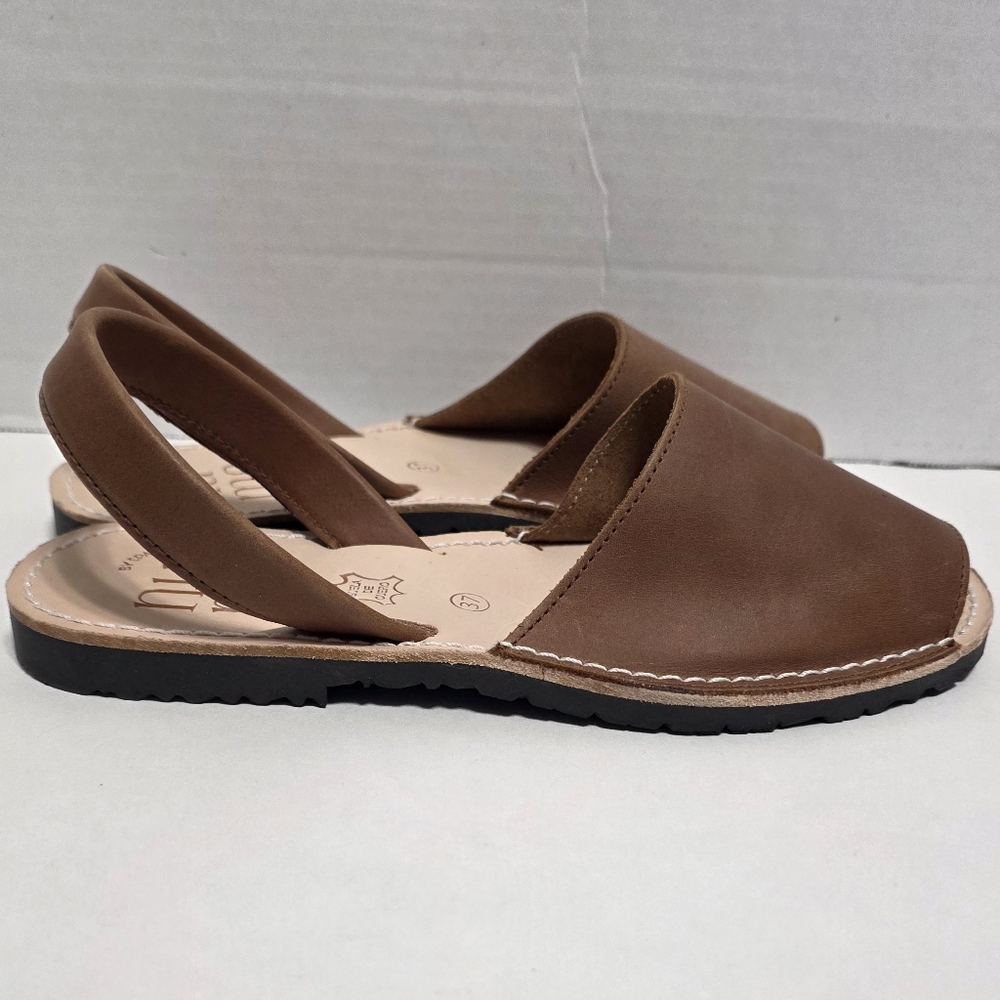 Numa By Spanians Brown Leather Sandals Sz 37 - Picture 2 of 9